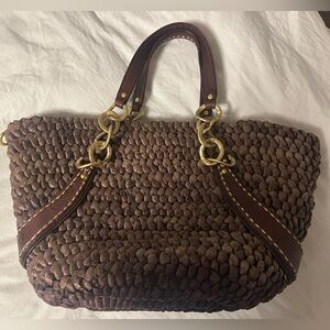Vintage Juicy Couture brown wicker beach bag